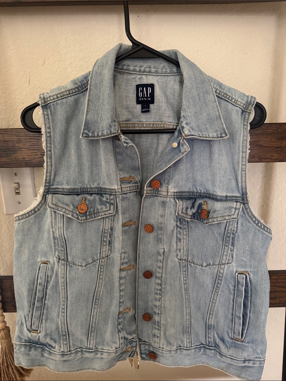 GAP Light Blue Denim Sleeveless Vest. Used